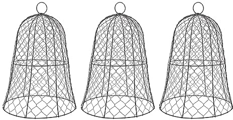 Sunydog 10 Paquetes Garden de Jardín Negro Alambre de Pollo Cloche Protector de Cubierta de Clima de Clima, Forma de Campana Espesada para Plántulas, Arbustos y Flores, Hierro, Malla