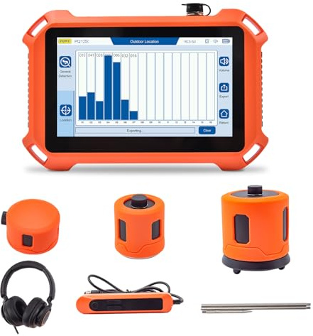 Detector de Fugas de Agua Subterránea para Interior y Exterior – PQ125C | Profundidad de 3m/9.84ft, 3 Sensores, 2 Modos de Posicionamiento