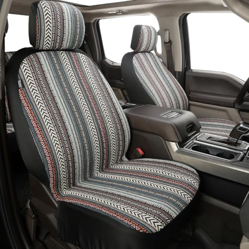 SOBONITO Auto-Sitzbezüge Vordersitze Baja Boho Stil,Sitzbezug Set Universal für Fahrersitz und Beifahrer Zubehör,Schonbezüge,Schweres Deckentuch Stoff (FR-Z)