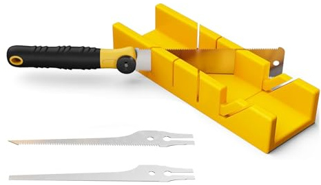 Gehrungslade mit Säge Set, 4-teilig, 45° 90° 135°, für Holz & PVC