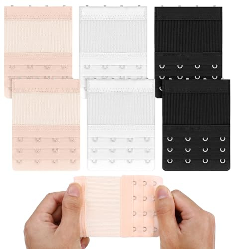 Thrymme 6 Pack Bra Extenders 4 Hook, Adjustable 4 Hook Bra Extenders for Women & Plus Size (3/4 Spacing)