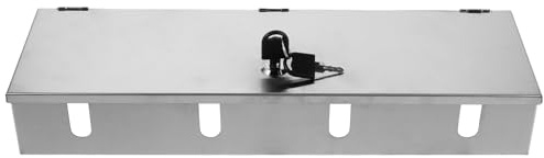 Sewroro Caja Protectora para Enchufes de Pared 4 Posiciones 86 Tipo 120×400 MM Acero Inoxidable Resistente Intemperie con Cerradura Tapa Transparente y Montaje en Superficie para Uso