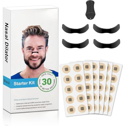 Nasal Strips for Breathing & Snoring Relief, Anti-Snoring Nose Strips for Improved Sleep, Magnetic Nose Strip with Secure Fit, Hypoallergenic Nose Tape for All-Night Comfort 60-Pack,