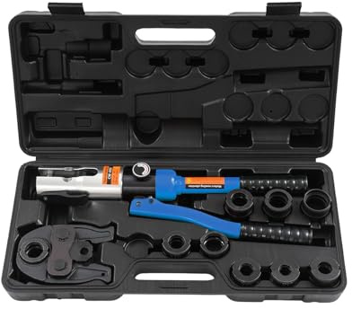 Pince à Sertir Multicouche Hydraulique 9 Moules V/TH Plomberie Kit (Bleu)
