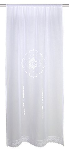 Home fashion TÜRBEHANG LEINENSTRUKTUR Bestickt, Stoff, weiß, 180 x 60 cm