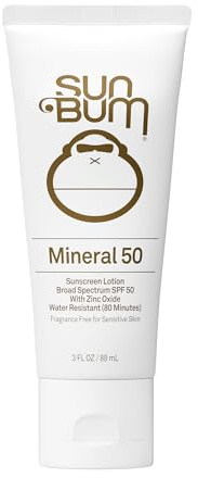 Sun Bum Mineral SPF 50 Sunscreen Body Lotion| Broad Spectrum Moisturizing Facial Sunblock with Vitamin E | Vegan and Hawaii 104 Act Compliant (Octinoxate & Oxybenzone Free) | Travel Friendly 3 oz