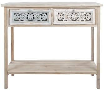 elbmöbel Konsole Beistelltisch braun antik Landhaus Shabby chic Anrichte Sekretär Holz weiß Schublade beige massiv Tisch