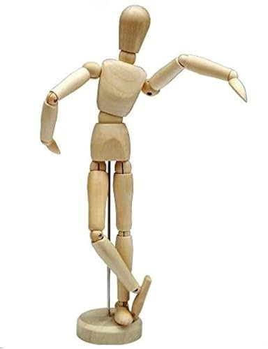 HSOMiD 12'' Artists Wooden Manikin Jointed Mannequin Perfect for Home Decoration/Drawing The Human Figure (A)