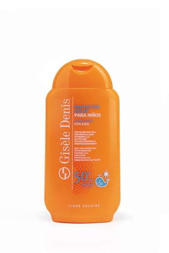 GISÈLE DENIS - Protector Solar Infantil, 200 ml, Protección FPS50+, Crema Solar para Niños, Resistente al Agua, Cuidado de Piel, Hidrata la Piel, Vitaminas C y E, Resistente al Agua, para Uso Diario