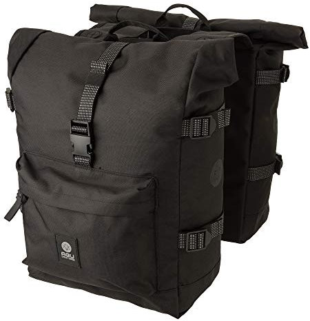 AGU Trend H2O Roll-Top Urban Doppel Pannier, Radtaschen, Fahrradtasche - 28 Liter - Schwarz