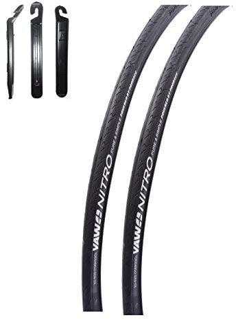 2 x Yaw Nitro 28 Rennradreifen 23-622 (700x23C) in Schwarz inkl. 3 Reifenheber