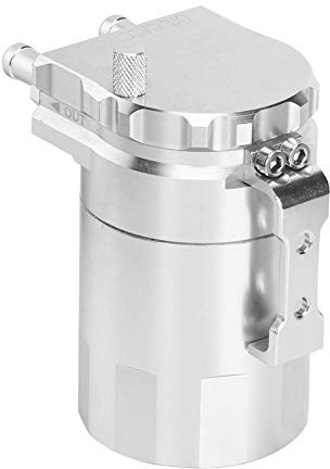 Réservoir de récupération d'huile moteur, Akozon Aluminium Oil Catch Can Réservoir Réservoir Kit Reniflard Peut Modification Accessoires(argent)