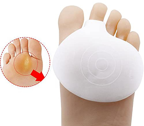 Pedimend Mittelfußpolster von Fußpolstern – weiche Gel-Ballen-Pads, Einlagen für Hornhaut, Mittelfuß, Schmerzlinderung, Ballenzeh, Vorfuß-Dämpfung, Linderung für Männer und Frauen (2 Paar, weiß)