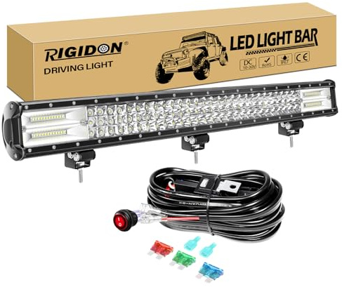 RIGIDON 28 Zoll 70cm 396W led lichtleiste 4x4 kfz mit 12v kabelbaum kit | wasserdichte, offroad beleuchtung bar, light bar, arbeitsleuchte, für LKW auto Pickup fahrzeuge lastwagen wohnwagen, 6000K