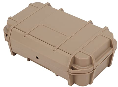 BuyWeek wasserdichte Box, Outdoor Aufbewahrungsbox ABS Kunststoff Aufbewahrung Werkzeugbox Hartschalenkoffer für Outdoor Camping(Khaki)