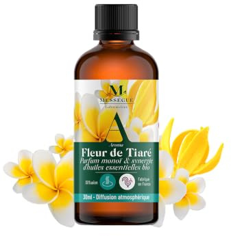 FLEUR DE TIARE - SYNERGIE AUX HUILES ESSENTIELLES BIO - 30 ml - 100% pure et naturelle - Mességué