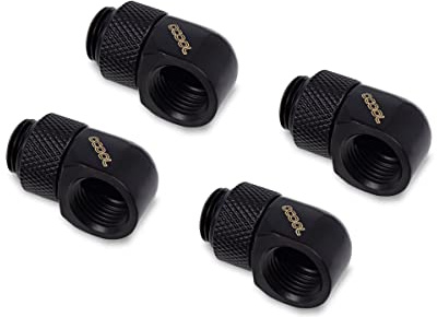 Alphacool 17615 Eiszapfen L-Verbinder drehbar G1/4 AG auf G1/4 IG - 4pcs Set Deep Black Anschluss