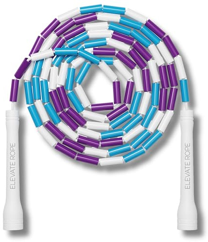 Elevate Rope Cuerda de saltar profesional con cuentas – 3 m ajustable, cuentas de calidad y cuerda de poliéster – para estilo libre, cardio y trucos – todos los niveles y uso en interiores y