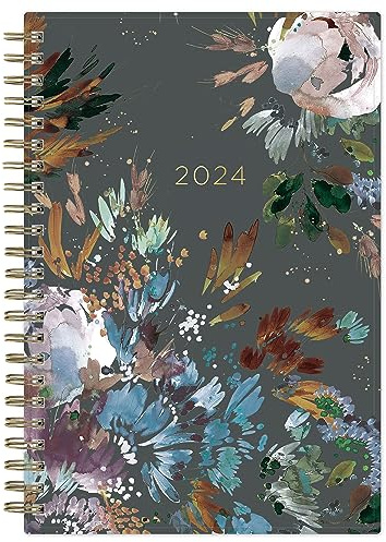 Kelly Ventura for Blue Sky Wochen- und Monatsplaner 2024, 12,7 x 20,3 cm, flexibler Einband, Spiralbindung, Midnight Garden (140946-24)