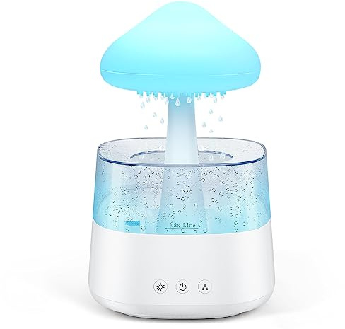 Rain Cloud Luftbefeuchter, Regentropfen Sound Luftbefeuchter und Aromatherapie ätherisches Öl Diffusor mit 7 Farblichter, Nano Nebel, Helfen beim Schlafen und Entspannen, für Zuhause, Büro, Zimmer (A)