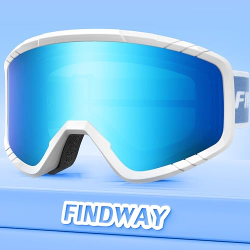 Findway Masque de Ski pour enfant, Lunettes de Ski OTG Masques de Snowboard, Anti buée, 100% Anti-UV Masque et Lunettes de Ski pour les garçons, les filles et les adolescents de 3 à 14 ans