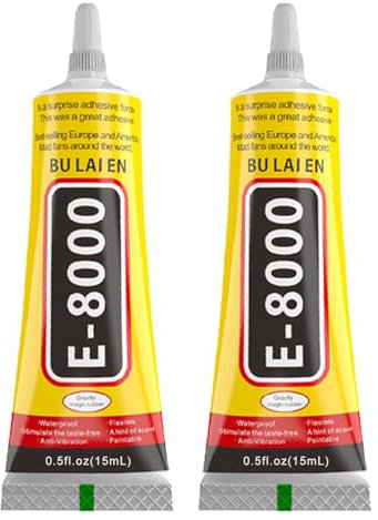 E8000 Glue - 2PC Super Glue - Transperant Multi-Function Glues Suitable for Phone Jewelry Glass Wood Metal Fabric (15mlx2 Pack)
