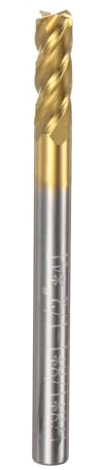 QUARKZMAN VHM-Fräser mit Hartmetall-Schaftfräser, 1/8 φ, TiSiN-beschichtet, 4 Schneiden, für gehärteten Stahl, Edelstahl, Gusseisen, 1/8 Schaft, 3/8 Schnittlänge, 1-1/2 lang, HRC55