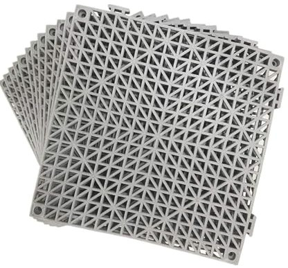 Errzom 20 Paquets Dalles de Drainage à Emboîtement, Dalles de Drainage Antidérapantes, Tapis de Drainage Modulaire à épisser en Caoutchouc avec Trous, pour Douche sous-Sol Garage Remise
