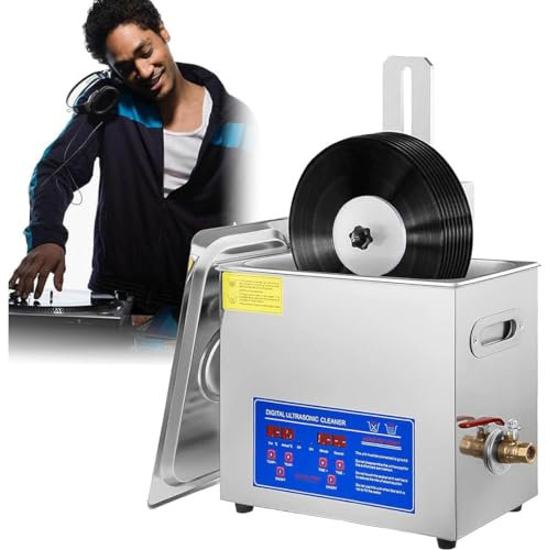 GYQSSD Professional Stainless Steel Ultrasonic Cleaner,Ultrasonic Vinyl Record Cleaner with Digital Display Timer and Heat Control, for Laboratory,Double-Sided Cleaning