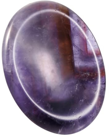Nupuyai Amethyst Stein Handschmeichler Edelstein Daumenstein Taschenstein | Handschmeichler Glücksbringer, Trommelstein Heilstein oval, Reiki Kristall Energiestein für Massage Meditation Chakra
