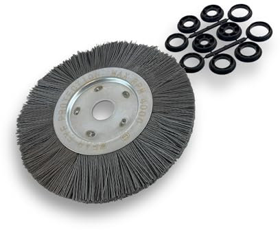 Lot de 3 brosses circulaires NYLON Abrasif | Ø 250 mm | Epaisseur 1 rang | Carbure de silicium Grain 240 | Alésage 32 mm + réducteur bague 25/22/20/16/12 mm | Touret ponceuse | Kibros 211251KR_240x3