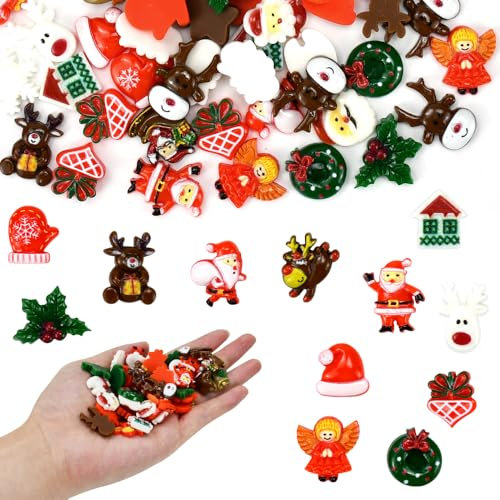 HEKOBAG 100 Stück Miniatur Figuren Weihnachten Weihnachtsfiguren Mini Kleine Weihnachtsdeko Figuren Minifiguren Weihnachten Miniatur Ornamente Weihnachtliche Mini Dekofiguren für Basteln DIY