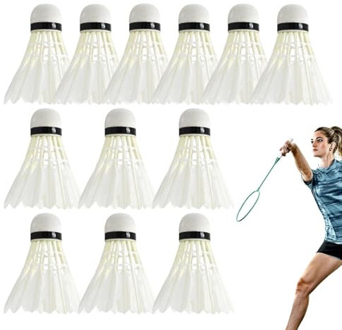 Feder-Badmintonbälle Federbälle Gelbe Federbälle Speed 77 Federbälle Federbälle mit Naturkorkkopf Speedtraining sowie Strandschlägerspiele