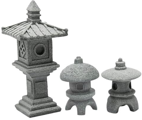 Milisten 3stücke Mini-pagodenstatuenschmuck in Landschaftsdekor Simulationsturmskulptur Für Garten Mini-turmstatue Als Bonsai-pagodenstatuenmodell Turmstatue Für Gartendekorationen Dekorati