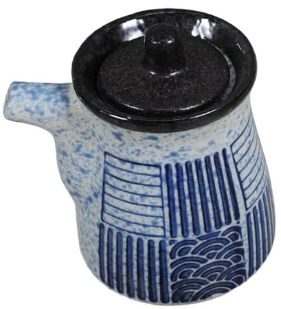 IMIKEYA Distributeur de Vinaigre et Pot à Sauce Soja en Céramique Japonaise, Léger 200ml, Design Élégant pour Table et Comptoir Cuisine
