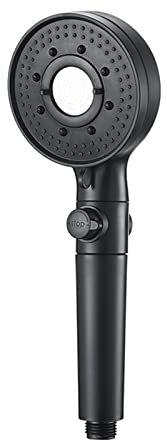 High Pressure Shower Head with Filter 3 Adjustable Spray Modes Handheld Rainfall Shower Head for Low Pressure Systems Increase Water Pressure and Filter Hard Water Black