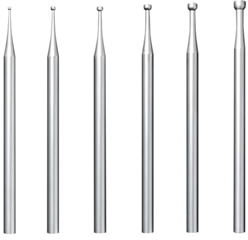 Jrifedptry Frese rotonde a tazza con gambo da 3/32 pollici, per la creazione di gioielli, in argento, 6 pezzi