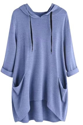 Sudadera ligera con capucha para mujer, de manga larga, casual, de gran tamaño, holgada, con bolsillo, vestidos casuales para mujer, Bu2., L