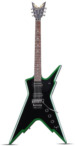 Leo Jaymz Diminator 6-String Electric Guitar, Bone Nut, 24 Fret, Mahogany Body with Roasted Maple Neck, Rose Wood Fretboard, Alnico V Pickups, Double Way Tremolo System With Locking Nut (Black-Green)
