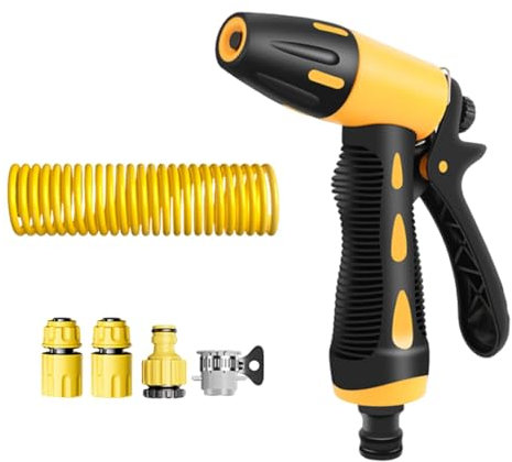 Pulverizador de presión de agua, boquilla de alta presión, tubo de resorte resistente, limpieza eficiente, pulverizador de arandela flexible, adecuado para lavado de coches, entrada, superficies al