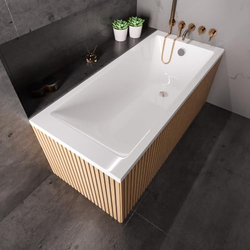 ECOLAM Badewanne TAMI 170x70 Wannenträger Wanne Acrylwanne Rechteck Ablauf | Im Set: Siphon Füße Silikon Styroporträger zum Befliesen sehr stabil direkt vom Hersteller echtes Sanitäracryl Top Qualität