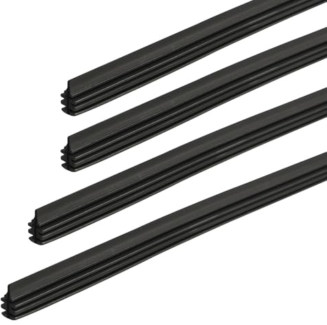 Windscreen Wiper Rubber Refill, 28-Inch Adjustable Frameless Wiper Rubber Strips, Durable & Flexible, Easy to Install, Pack of 4, Compatible with Most Cars