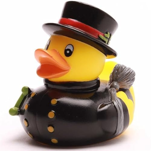 Duckshop I Badeente Schornsteinfeger I | Quietscheente | Quetscheentchen L: 8 cm I Geschenk Silvester I Präsent Sammler I Glücksbringer