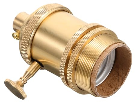 TEHAUX Douille de Lampe Vintage pour Luminaires DIY Facile à Installer avec Bouton Rotatif en Cuivre Or E26 E27 et Décoration Intérieure