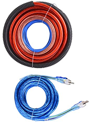 Ejoyous Kit de Câble de l'amplificateur de Subwoofer 2800W Car Kit, Conduite Haute densité Installation Universelle de Veste en PVC pour Un Transfert de Signal Maximum avec Une Protection Contre la
