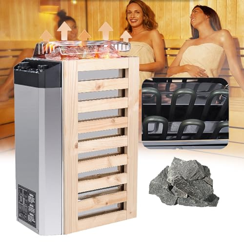 Poêle de sauna électrique (espace applicable : 2 à 4 m³), 3 kW/3,6 kW, pour bain de vapeur sec, avec contrôleur interne, pour maison, hôtel, sauna, spa, douche, bain, minuterie : 0 à 180 min, 3,6 kW