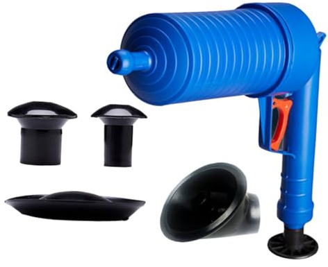 VILLCASE Pulitore Pressione d Aria Per Scarichi Bagno e Cucina Sturalavandini Manuale Con Ventose Di Diverse Dimensioni Valvola Di Sicurezza Doppia Pompa Da Alta Pressione Per Tubazioni Int