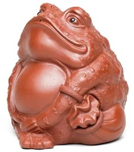 Ensembles De Tasses A Thé Yixing – Service À Thé Chinois En Argile Violette Fait La Main Porte-bonheur Crapaud Doré Sculpture D'animaux Compagnie