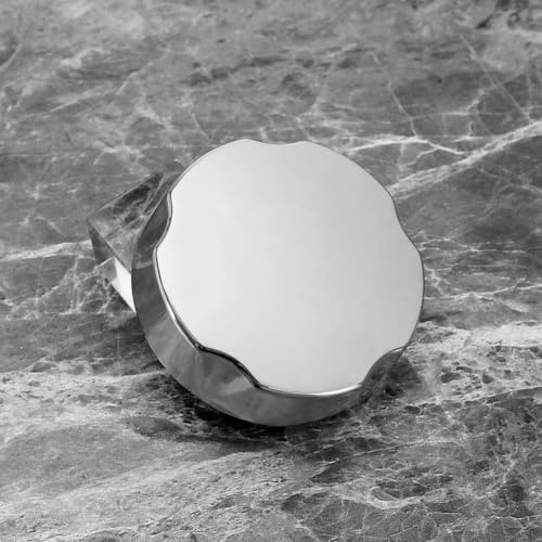 Filteilect Drehbarer Drehknopf für die Badewanne aus Zinklegierung mit Chrom-Finish, 74 mm Durchmesser, 9,2 mm Loch, Überlaufschutz für Badezimmer-Armaturen (F1016-C)