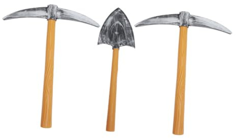 Abaodam Set da 3 Pezzi di Accessori Costume Nano in Plastica Falsa, Piccone e Pala per Cosplay, Oggetti di Scena per Spettacoli Teatrali e Feste di Halloween, Design Portatile e